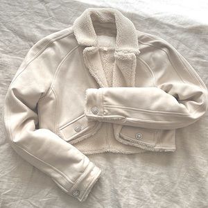 My Mum Made It | Suede Sherpa Cropped Bolero Jacket | Off-White | Coquette | New